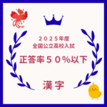 ２０２５年度：全国公立高校「漢字」正答率５０％以下の出題一覧